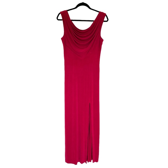 Vintage Dresses & Skirts - Vintage Peep Rockabilly Pinup‎ Glamour Slinky Cowl Neck Maxi Dress